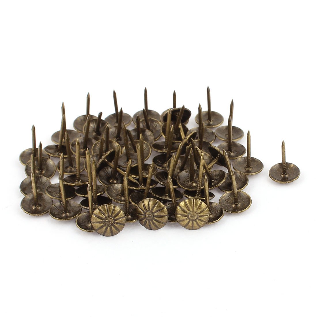 Uxcell a16080300ux0493 7/16-inch Dia Chrysanthemum Nail Pushpin Upholstery Thumb Tack Bronze Tone 60pcs (Pack of 60)