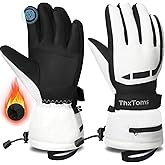 ThxToms Ski Gloves Snow Gloves for Men Women, Waterproof Winter Gloves, 3M Thinsulate Warm Gloves, Unisex Touchscreen Snowboarding Gloves, Men Women Gloves with Pocket for Cold Weather