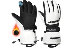 ThxToms Ski Gloves Snow Gloves for Men Women, Waterproof Winter Gloves, 3M Thinsulate Warm Gloves, Unisex Touchscreen Snowboarding Gloves, Men Women Gloves with Pocket for Cold Weather