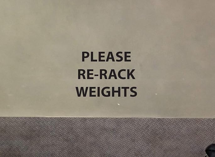 Gym Sign, PLEASE RERACK WEIGHTS, Gym Wall Decal Handmade