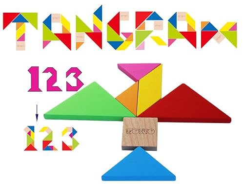 Wooden Tangram Puzzles Kids -Large Size Classic Original-Pattern Blocks ...