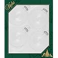 Christmas By Krebs Made in The USA Designer Seamless Glass Christmas Ball Craft Ornaments, 3 1/4 in (80 mm), Clear, 4 Pieces