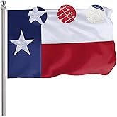 FLGCLUB Texas Flag Outdoor 3x5 Ft, Embroidered Sewn Stripes Texas State Flags, Heavy Duty 210D Nylon 4 Rows Stitching TX State Flag with Brass Grommets for Outside