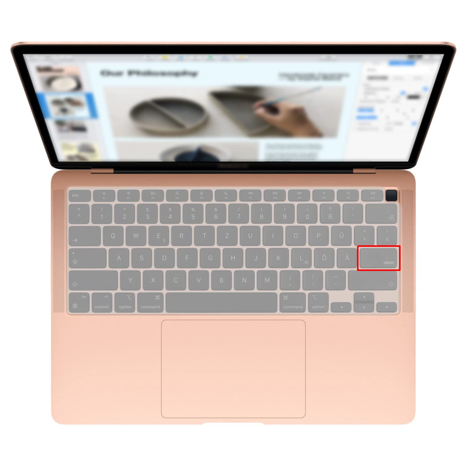 MiNGFi Silicone Keyboard Cover for MacBook Air 13" A2179 (2020), A2337 (M1, 2020–2022) US/ANSI Layout - Transparent