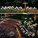 Doingart Outdoor Solar Garden Lights - 2 Pack Solar Powered Lights, Multi-Color Changing LED Solar Stake Lights for Garden, Patio, Backyard (Tulip and Morning Glory Flower)