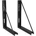 GESEXI 18’’x24’’ Bolted Steel Mounting Brackets for Trailer Tool Box, Set of 2 - Black