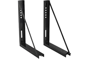 GESEXI 18’’x24’’ Bolted Steel Mounting Brackets for Trailer Tool Box, Set of 2 - Black