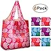 Reger Foldable Nylon Light Weight Compact Grocery Shopping Storage Bags Reusable & Mathine Washable Fits in Pocket Eco Friendly (Windmill Prints, Pack of 6)