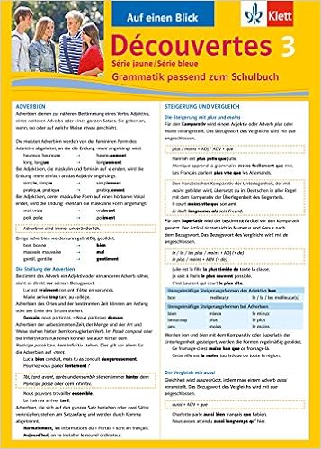 Decouvertes Serie Jaune Serie Bleue 3 Auf Einen Blick Grammatik Passend Zum Schulbuch Klappkarte 6 Seiten Amazon De Bachhausen Ursula Bucher
