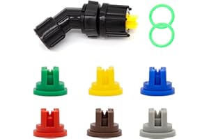 LHYBTM 110° Flat Fan Shaped Nozzle, 110 Degree Flat Fan Spray Tip 0.15-0.6mm Pore, 7Pcs Spray Nozzle Tip Set Suitable for Knapsack Sprayer, Garden Spray, Greenhouse Spray Equipment, etc., Used for Weeding