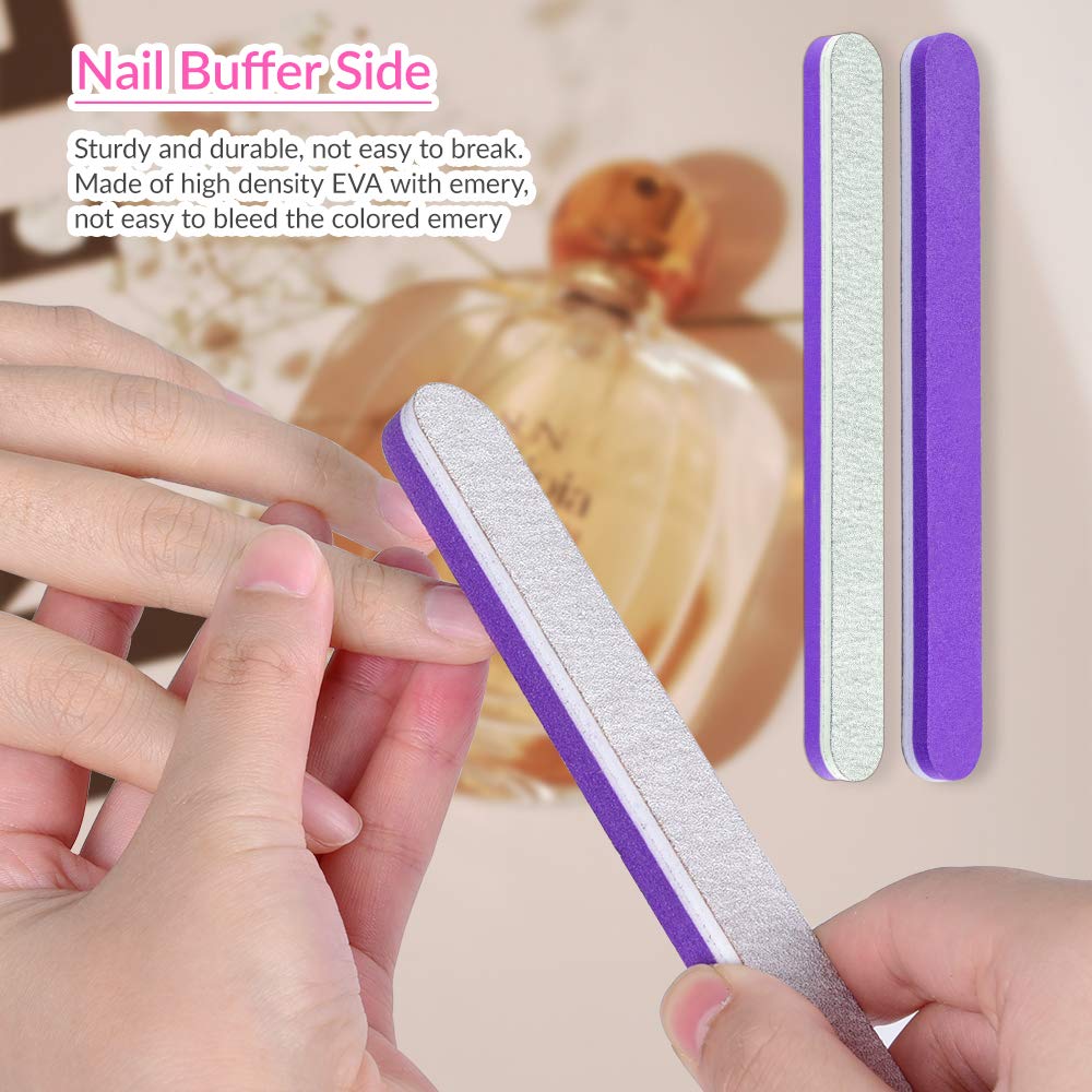 Nail Files and Buffers, TsMADDTs Professional Manicure Tools Kit 8pcs Nail File Set, Sanding Buffer and 100 Grit File Double Surfaces 2 in 1 Nail Tools : Beauty