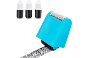 Identity Theft Protection Roller Stamp Set, Advanced Security With 3-Pack Refills, Confidential Address Blocker for ID Privac