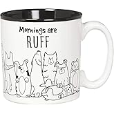 Burton and Burton Mornings are Ruff Ceramic Coffee Mug, 13 Ounce