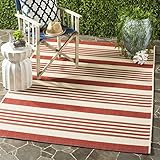 Safavieh Courtyard Collection CYL7062-238A Beige and Red Indoor/ Outdoor Area Rug (5' x 8')