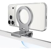 Itramax Continuity Camera Mount for iMac,Magnetic iPhone Monitor Holder | Desktop Monitor Phone Webcam Stand,Metal Rings,for MagSafe iPhone 18 Pro Max 17 16 15 14 13 12,Apple TV,Studio Display,Gray