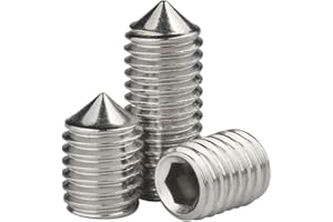 MOOPW Cone Point Set Screws - M4 x 12mm 40 Pcs 304 Stainless Steel Hex Socket Cap Screw Set Pointed Tip Allen Knobs
