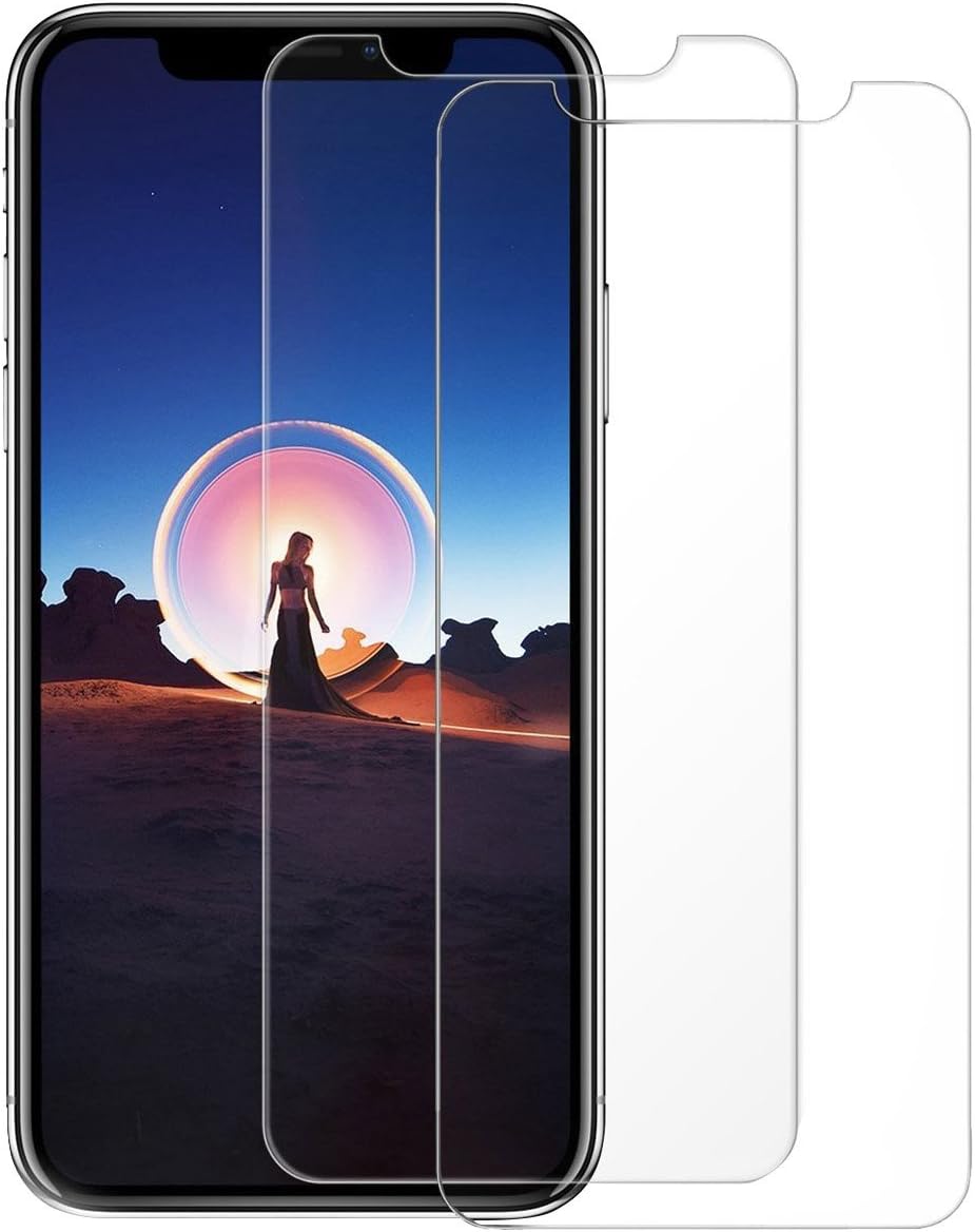 VicKro KKA111005 Clear 9H Hardness 0.3 mm Tempered Glass Screen Protectors, Case Friendly for Apple iPhone X/10 Phone (2017)