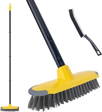KeFanta 2 in 1 Scrape Brush with Long Handle 127 cm Patio Deck Scrubber