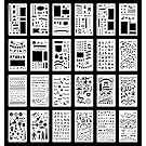 Wanderings Bullet Journal Stencil Set | Reusable Plastic Stencils for Journaling, Painting, Scrapbooking, Diary, Arts, Crafts | 24 Templates | Numbers, Letters, Shapes, Patterns, Borders | 4x7