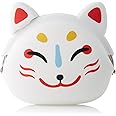 p+g design Mimi POCHI Japan Silicone Coin Purse, Kitsune-Men (Fox Face) - Cute Change Pouch for Money, Makeup and Hair Accessories - Authentic Japanese Design - Durable Quality