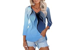 Nantdog Women's 3/4 Sleeve Blouse Floral Boho Tops Summer 2025 V Neck T Shirts Dressy Casual Basic Tees Classy Elegant Tunic