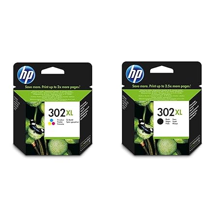 HP 302XL Schwarz Original Druckerpatrone mit hoher Reichweite für HP Deskjet, HP ENVY, HP Officejet & HP 302XL Farbe Original