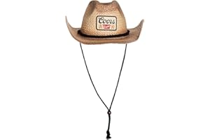 Calhoun Coors Original Straw Beach Cowboy Hat with Adjustable Curved Brim Tan
