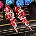 BriLove Women's Bohemian Boho Crystal Wedding Bridal Multiple Teardrop Chandelier Long Dangle Earrings Gold-Tone Ruby Color