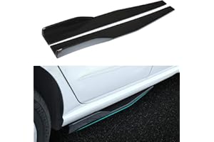 2PCs Universal Side Skirts,Shkalacar Car Body Styling Side Skirt, Left/Right Rocker Splitters Diffuser Winglet Wings Bumper Kit (Black)