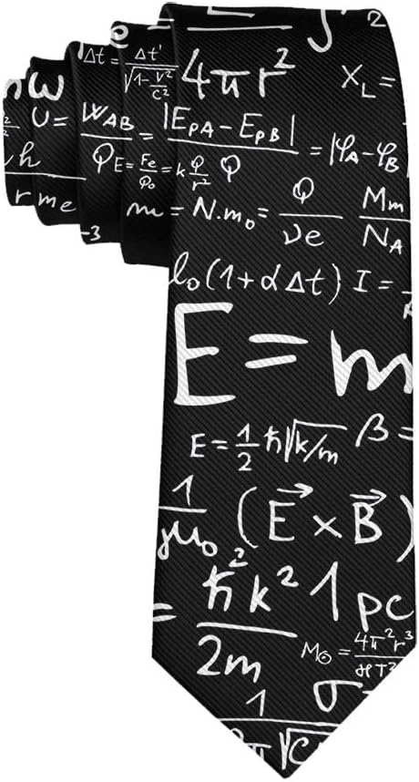 Ties For Men: Skinny Elegant Gentleman Neck Tie, Math Formula Equation Black, Polyeste Ties, Formal Casual Neckties For Gift Every Outfit