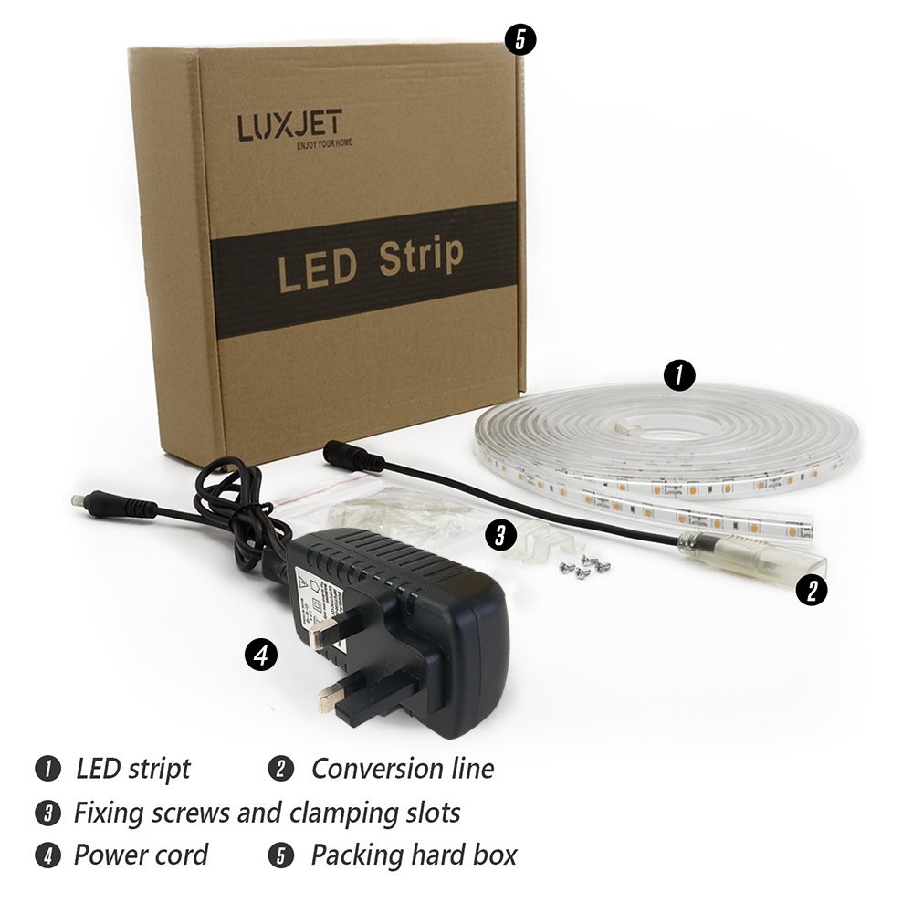 LUXJET® 12V LED Strip 300LED Waterproof LED Strip Light for Kitchen Room Wedding Party Decoration(3M)