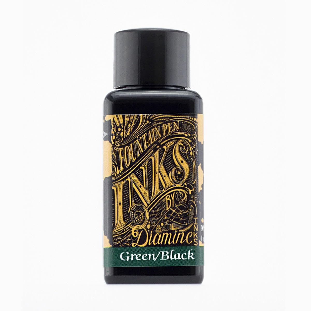Diamine 30ml Green/Black Fountain Pen Ink Bottle