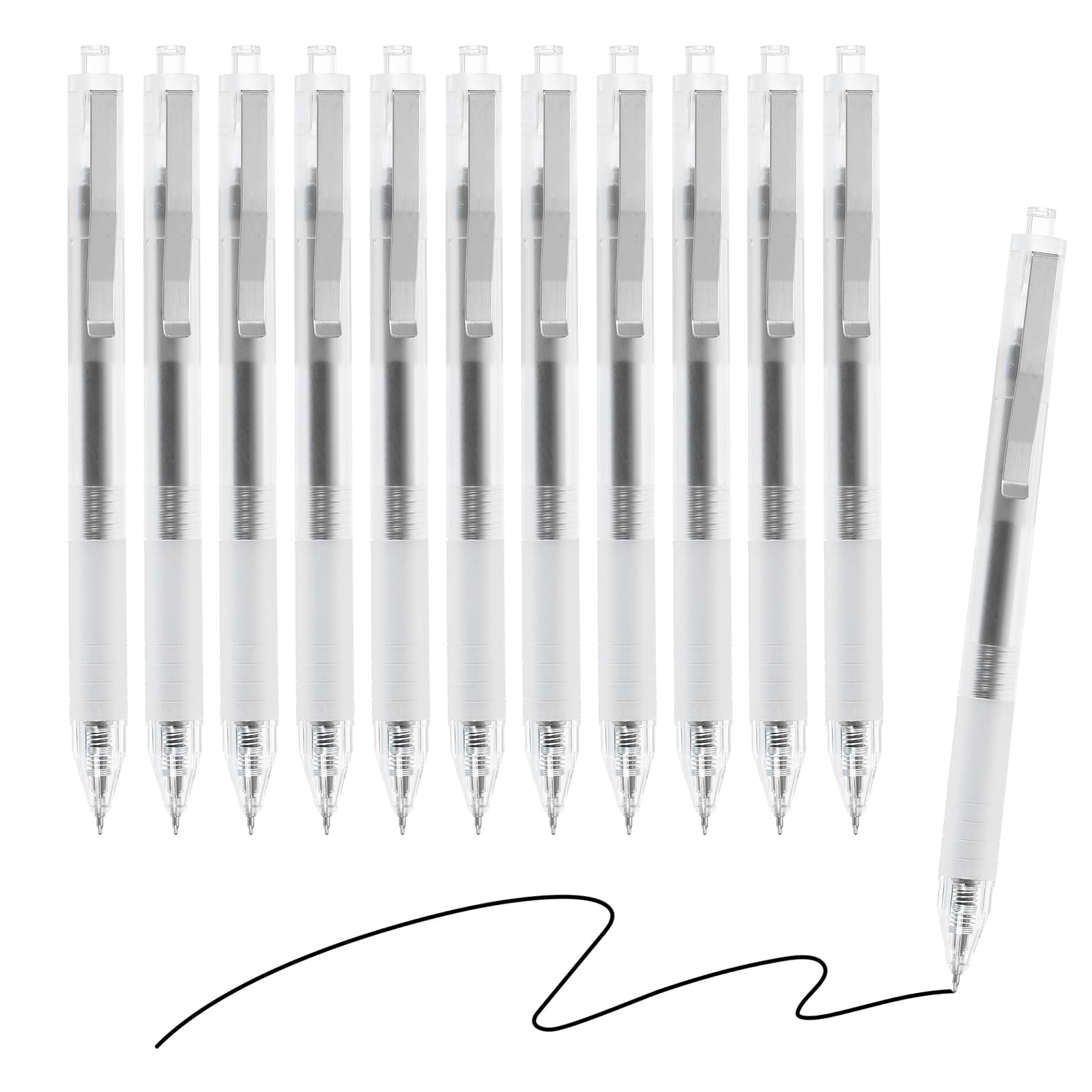 M&G Gel Pen Medium Point 0.5mm, 12 Pack Quick Dry Smooth Retractable Black Gel Ink Rollerball Pen for Home Office Writing Note Taking Journaling Business, Style 11