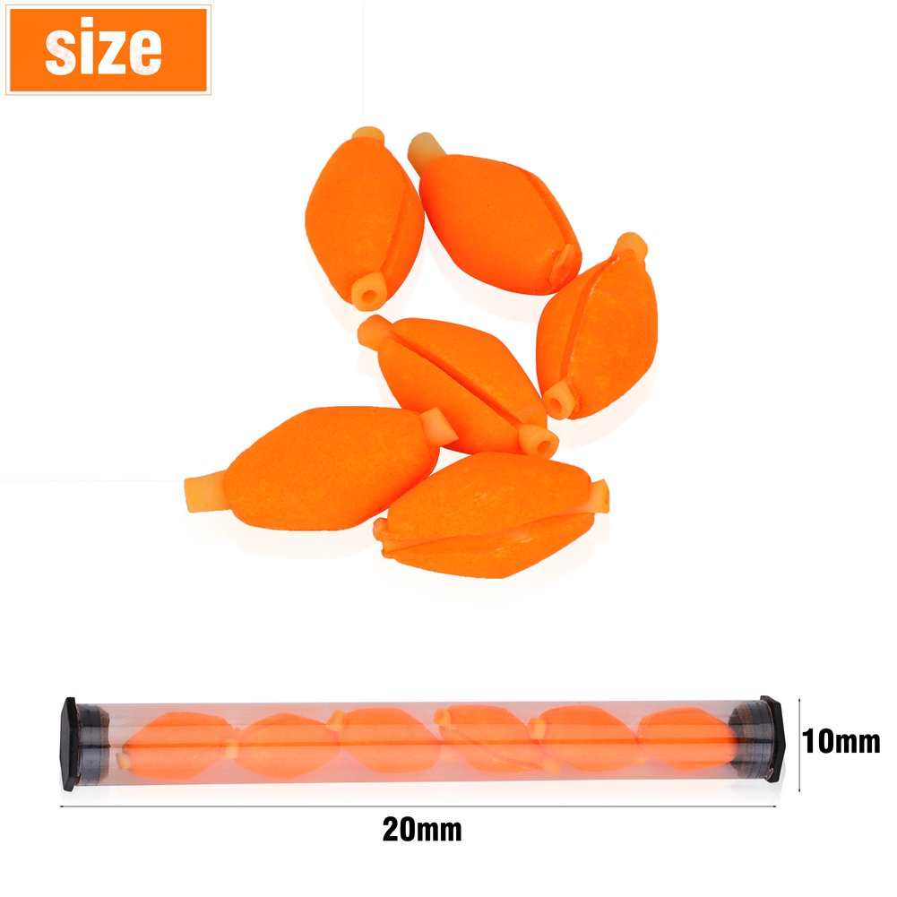 フォーム ボバー フライフィッシング フィッシング インジケーター Alomejor フロート フィッシング B07g71t3w5 フロート Fluorescein 6個セット ストライク タックル 2色 スナップオン ウキ Ginger掲載商品