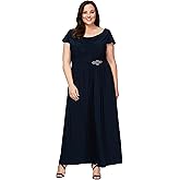 Alex Evenings Women's Long Cowl Neck Mother of The Bride Dress
