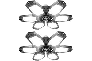 KPBOTL Motion Sensor Garage Light 150W 2 Pack Deformable LED Garage Light Motion Activated 15000 Lumen Ultra Bright Screw in Garage Sensor Light Ceiling for Garage, Warehouse, Workshop, Basement