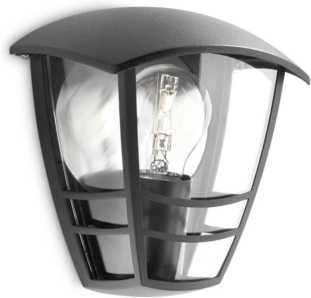 Philips myGarden Creek Outdoor Wall Light Black 60 W E27 not included