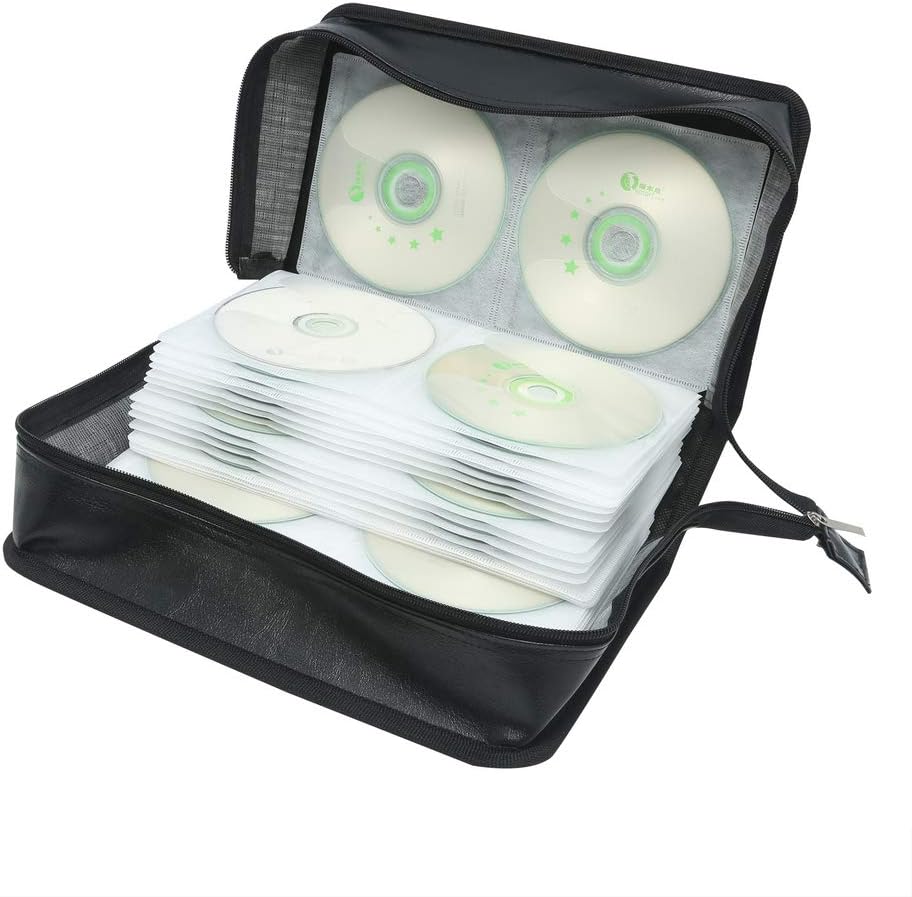 Amazon Siveit Cd Dvd 収納バッグ 128枚 ハンドル付き 持ち運び便利 小型 車 旅行 自宅 オフィス用 ブラック レザー Siveit メディアケース 通販