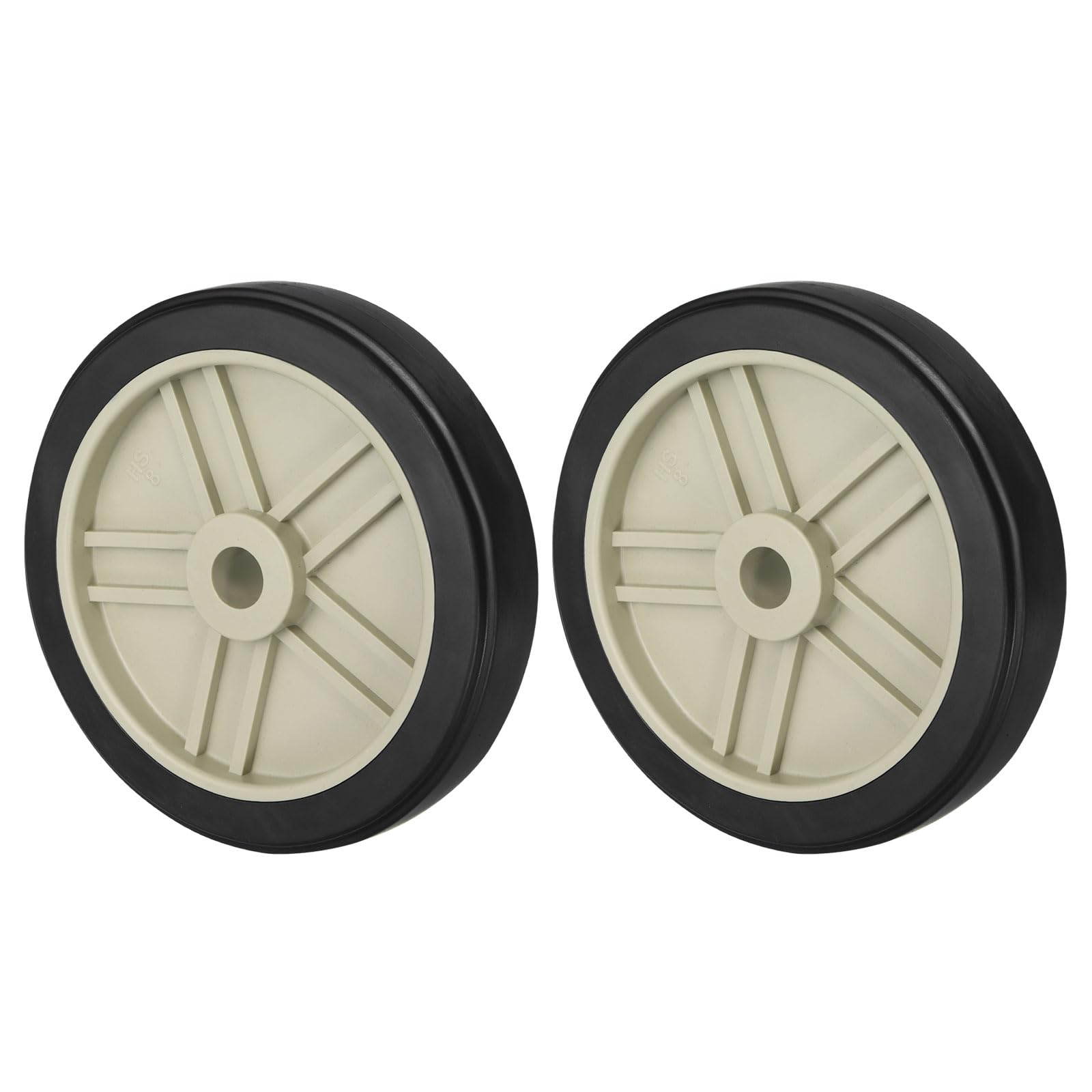 PATIKIL 8" Air Compressor Wheel, 2 Pack Universal Air Compressor Wheel Replacement Part, Air Compressor Wheel Replacement Wheel with 0.8" Dia Hole, Beige