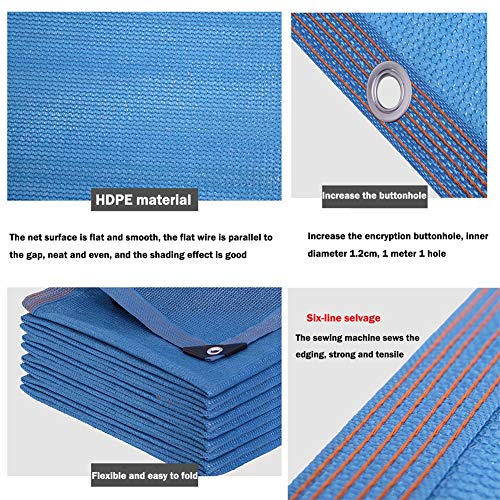 SYY Sonnensegel Schattennetz, Blau Mesh-Shading Net, 90% Anti-UV-, Eingedickt Und Encrypted Große Sonnensegel, (Size… – Bild 7