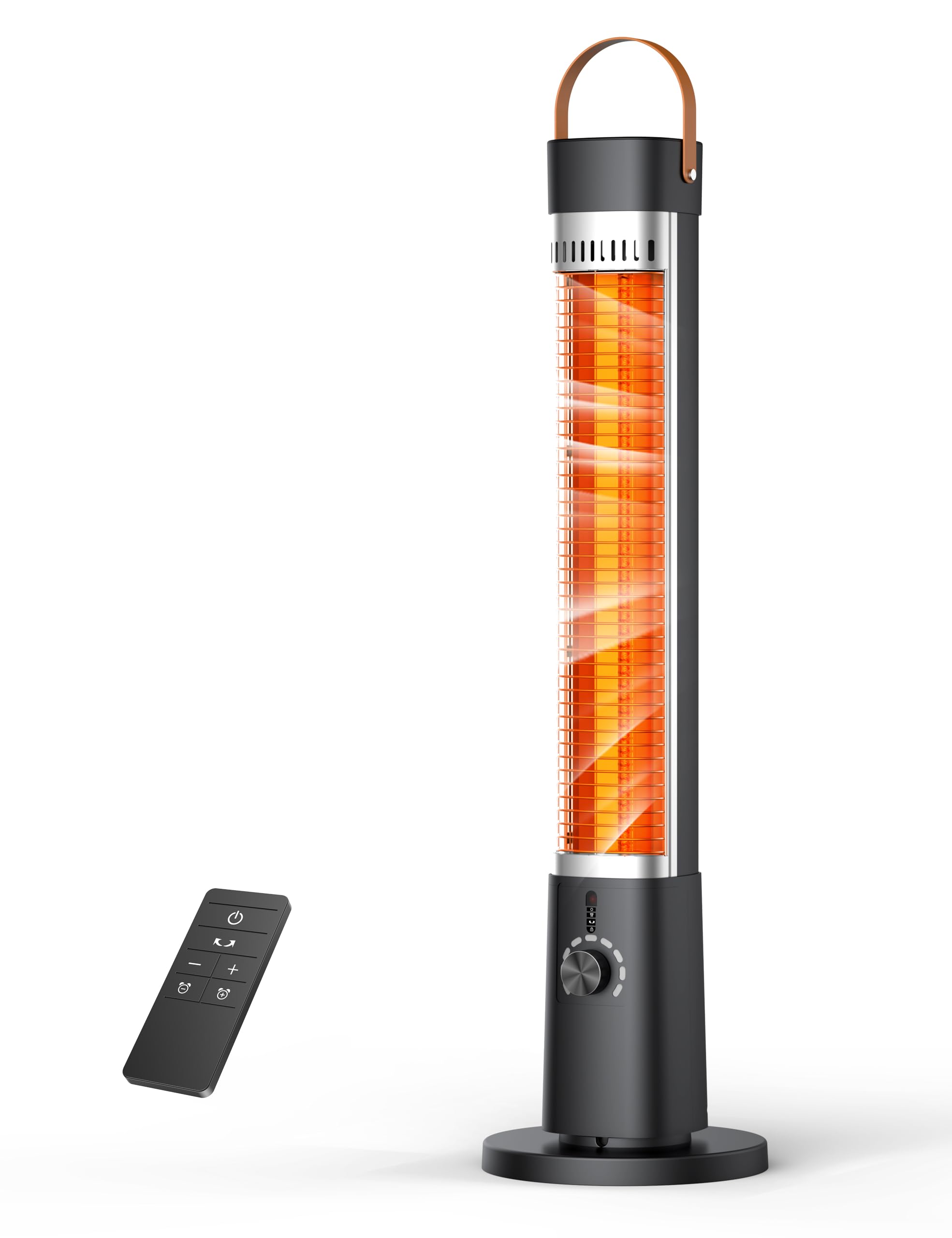 Electric Patio Heater, 9H Timer, 60° Oscillation, Portable Space Heater for Outdoor, 9 Heat Level, T