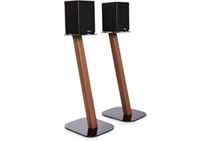 EXIMUS One Pair Fixed Height Universal Speaker Floor Stands - Cedar - 610 Series