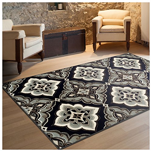 Superior Designer Crawford Area Rug, 2' x 3', Black