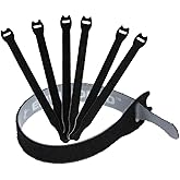 Reusable Cable Ties 1/2" x 4" for Cable Management and Organizing Cords - 30 Pack (Black)