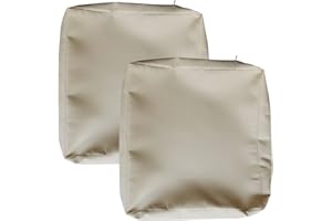 Cinnamonee Patio Cushion Covers with Zippers, Water Resistant Outdoor Cushion Slipcovers,Patio Sofa Cushion Covers Replacement (24"X22"X4" 2 Pack, Grey Beige)
