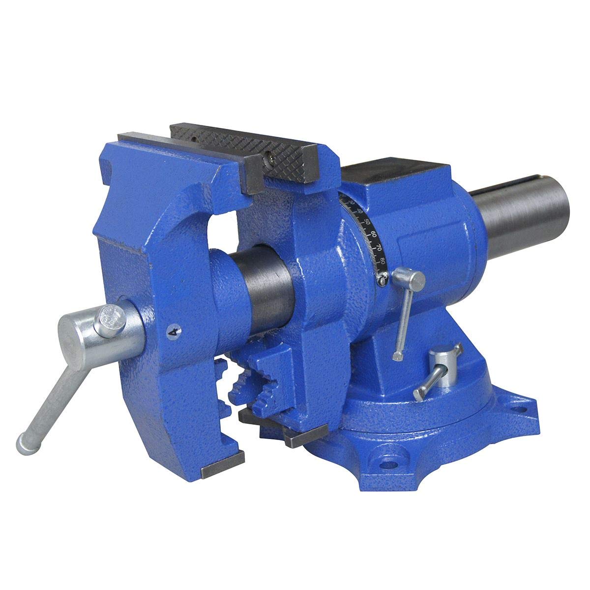 KATSU Bench Vice 4 Inch 100mm, Heavy Duty Multipurpose 360 Degree Swivel Base Workbench Table Clamp for Mechanics and Engineers 402364