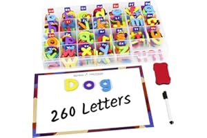 Inspired Thinkers Magnetic Letters - Alphabet Magnets for Kids, Fridge Magnets for Toddlers, ABC Magnets for Toddlers 1-3, Foam Letters, Magnetic Letters and Numbers for Toddlers, Letter Magnets