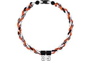 SUPBOMM Baseball Rope Necklaces, League Team Colors Braided Necklace with Number Pendant, Baseball Team Gifts