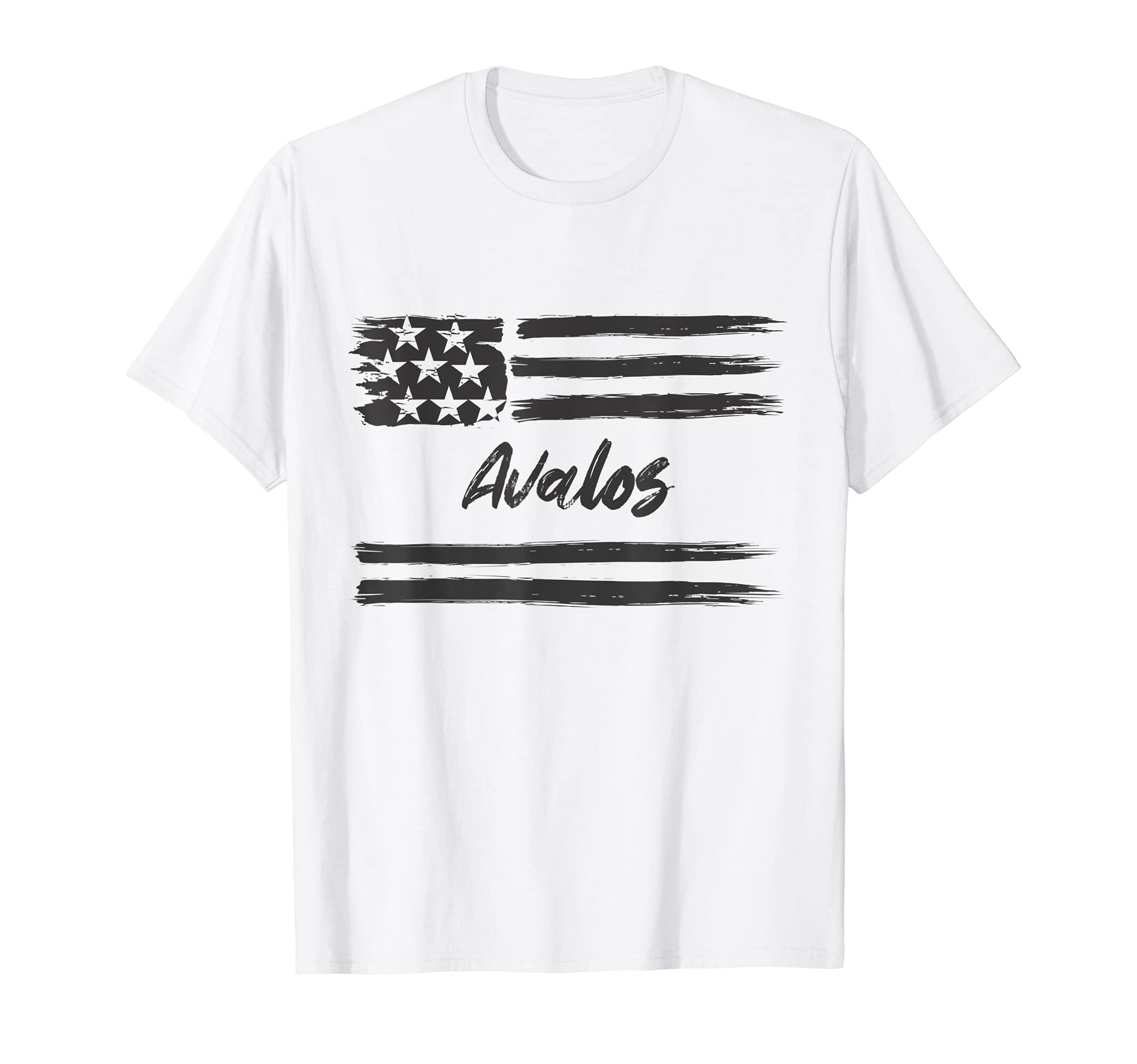 Avalos - Personalized Name, Stars and Stripes, USA Flag T-Shirt