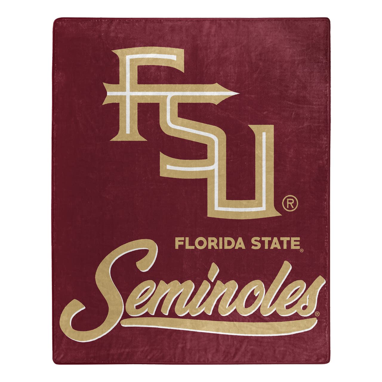 Northwest NCAA Florida State Seminoles Unisex-Adult Raschel Throw Blanket, 50" x 60", Signature Image
